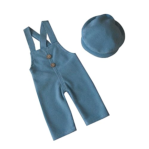 Lilinzhi Baby Fotografie Requisiten Junge Mädchen Foto Outfits Neugeborenes Kostüm Set Overall mit Hut Set Neugeborene Dusche Geschenk von Lilinzhi