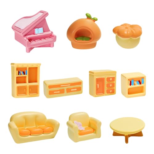 Miniatur-Wohnzimmer-Möbelfiguren-Set, realistische Harze, Sofa, Tisch, Schränke, Ornamente für Heimdekoration, 10 Stück Miniatur-Wohnzimmer-Möbelfiguren-Set, realistische Harze, Sofa, Tisch, Schränke, Ornamente für Heimdekoration, 10 Stück von Lilinzhi
