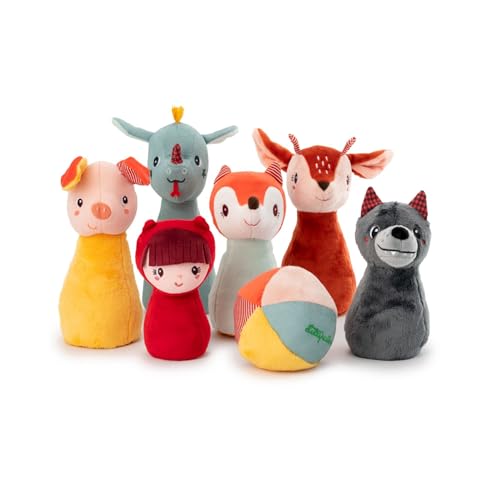Lilliputiens - Kegelspiel für Babys aus Stoff - 6 lustige Kegel und Klangball - Bowling-Set für Kinder - Ideal zur Förderung der Motorik von Kleinkindern - Ab 18 Monaten - 83465 Lilliputiens - Kegelspiel für Babys aus Stoff - 6 lustige Kegel und Klangball - Bowling-Set für Kinder - Ideal zur Förderung der Motorik von Kleinkindern - Ab 18 Monaten - 83465 von Lilliputiens