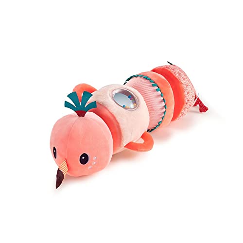Lilliputiens 83205 Plüsch Rassel Geräuschrolle Klangspielzeug Anais Flamingo 36x10x10 cm von Lilliputiens