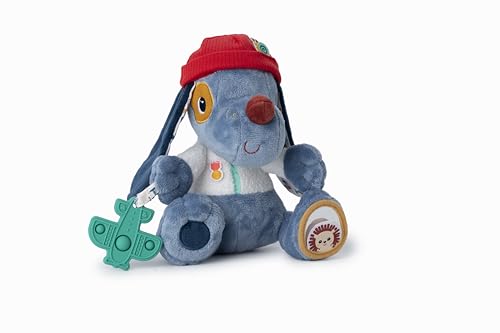 Lilliputiens - Activity Plüschtier Jules der Hund - Interaktive Babyrassel mit Spiegel, Silikon-Beißring, Glöckchen und Papiergeräusch - Stimuliert die Sinne und die Motorik - Ab 9 Monaten von Lilliputiens