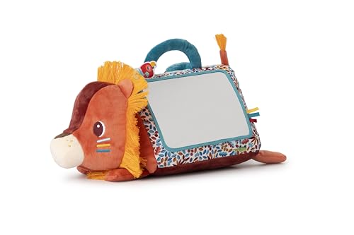 Lilliputiens - Baby-Aktivitätsspiegel - Safari Lernwürfel aus weichem Stoff - Multi-Aktivitäts-Dreieck - Baby-Erkennungsspielzeug - Ab 3 Monate - 34cm - 83562 von Lilliputiens