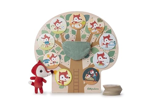 Lilliputiens - Magnetischer Baum Mein Tag - 19 Magnetkarten mit Szenen zum Erzählen des Tages - Ausdruck von Emotionen und Entwicklung von Erzählfähigkeiten - Holz - Ab 2 J. von Lilliputiens