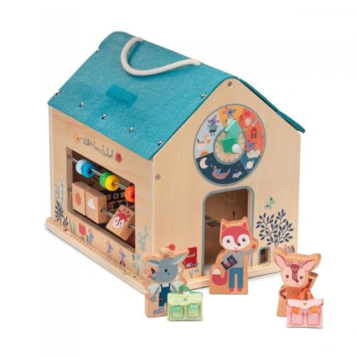 Lilliputiens - Meine erste Schule - Lehrreiches Holzspielzeug mit Figuren, Klassenzimmer und Pausenhof - Fördert Motorik, Fantasie und Denkvermögen von Kindern - Ab 2 Jahren - 83422 von Lilliputiens