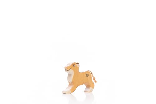 Lilu® Löwenweple mit leuchtendem Herz, Wald-Holztiere handbemalt, Holzspielzeug aus FSC®-Holz, EN71 und DEKRA Zertifiziert von Lilu
