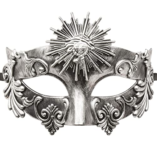 Lilwemen Antike Griechische Spartaner Krieger Römische Maskerade Maske - Männer Venezianische Hochzeitsball Karneval Burlesque Party (D-Silver) von Lilwemen