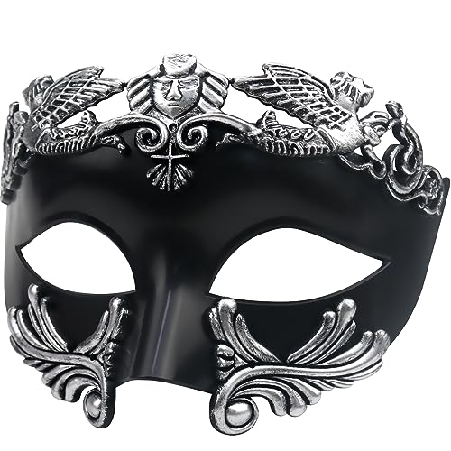Lilwemen Antike griechische Spartaner Krieger Römische Maskerade Maske Männer Venezianische Maske Hochzeitsball Maske Karneval Maske Hochzeitsball Maske Burlesque Ball Party (B-Silver) von Lilwemen