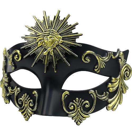 Lilwemen Antike griechische Spartaner Krieger Römische Maskerade Maske Männer Venezianische Maske Hochzeitsball Maske Karneval Maske Hochzeitsball Maske Burlesque Ball Party (C-Gold) von Lilwemen