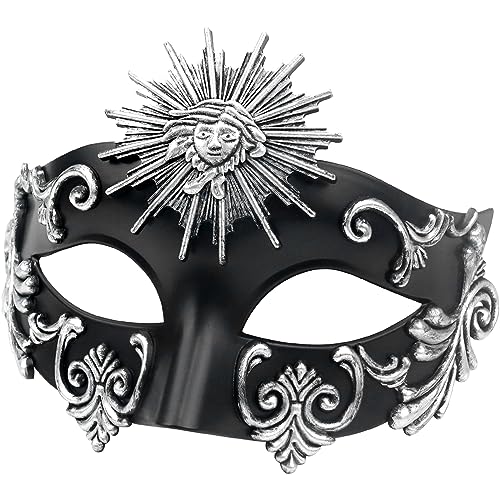 Lilwemen Antike griechische Spartaner Krieger Römische Maskerade Maske Männer Venezianische Maske Hochzeitsball Maske Karneval Maske Hochzeitsball Maske Burlesque Ball Party (C-Silver) von Lilwemen