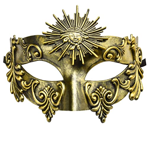 Lilwemen Antike griechische Spartaner Krieger Römische Maskerade Maske Männer Venezianische Maske Hochzeitsball Maske Karneval Maske Hochzeitsball Maske Burlesque Ball Party (D-Gold) von Lilwemen