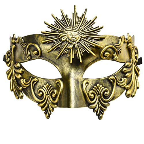 Lilwemen Antike Griechische Spartaner Krieger Römische Maskerade Maske - Männer Venezianische Hochzeitsball Karneval Burlesque Party (D-Gold) von Lilwemen