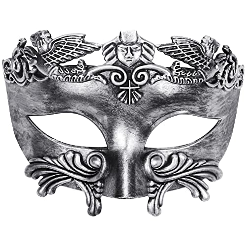 Lilwemen Antike griechische Spartaner Krieger Römische Maskerade Maske Männer Venezianische Maske Hochzeitsball Maske Karneval Maske Hochzeitsball Maske Burlesque Ball Party (Silber) von Lilwemen
