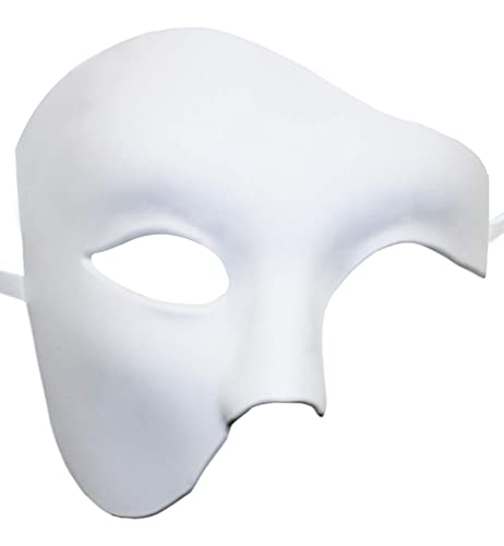 Lilwemen Herren Maske Maskerade Maske Phantom der Oper Halbmaske (Weiß) von Lilwemen