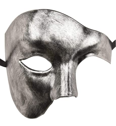 Lilwemen Herrenmaske Maskerade Maske Phantom der Oper Halbmaske (Silber) von Lilwemen