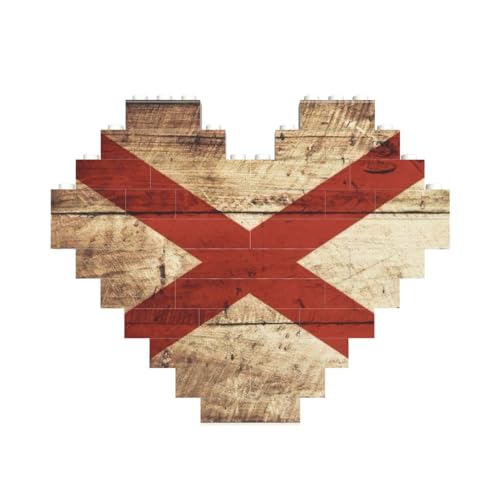Alabama Staatsflagge auf alter Holzmaserung, Postkarte, Baustein, Puzzle, herzförmig, personalisiertes Geschenk für Männer und Frauen Alabama Staatsflagge auf alter Holzmaserung, Postkarte, Baustein, Puzzle, herzförmig, personalisiertes Geschenk für Männer und Frauen von LimPac