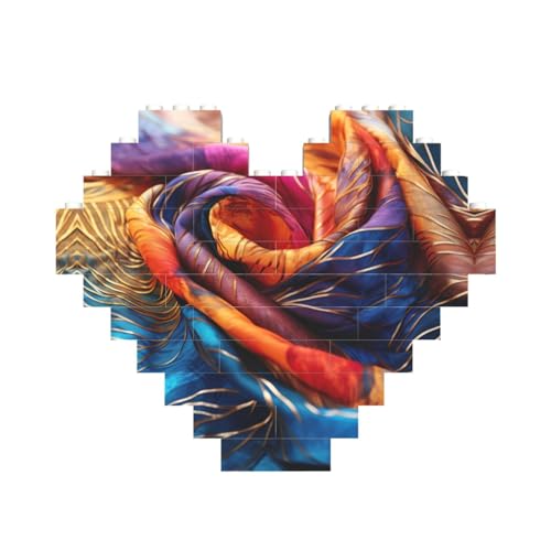 Batik-Baustein-Puzzle in Herzform, individuelles personalisiertes Geschenk für Männer und Frauen von LimPac