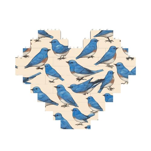 Bluebird-Muster, Baustein-Puzzle, herzförmig, personalisiertes Geschenk für Männer und Frauen Bluebird-Muster, Baustein-Puzzle, herzförmig, personalisiertes Geschenk für Männer und Frauen von LimPac