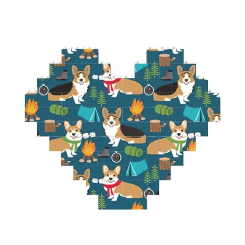 Corgi Baustein-Puzzle in Herzform, personalisiertes Geschenk für Männer und Frauen von LimPac