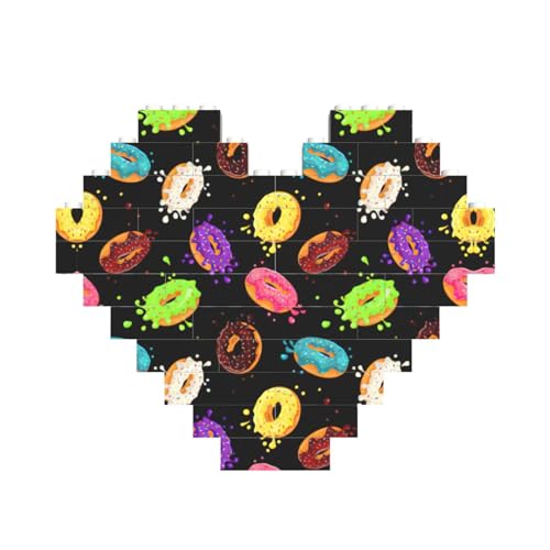 Donut-Baustein-Puzzle in Herzform, personalisiertes Geschenk für Männer und Frauen von LimPac