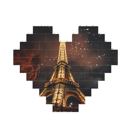 Eiffelturm-Baustein-Puzzle in Herzform, personalisiertes Geschenk für Männer und Frauen von LimPac