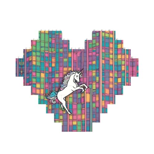 Einhorn-Baustein-Puzzle in Herzform, personalisiertes Geschenk für Männer und Frauen von LimPac