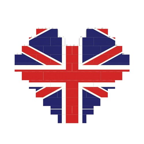Englische Flagge, Baustein-Puzzle, herzförmig, personalisiertes Geschenk für Männer und Frauen Englische Flagge, Baustein-Puzzle, herzförmig, personalisiertes Geschenk für Männer und Frauen von LimPac
