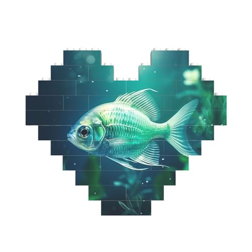 Fish Art Baustein-Puzzle in Herzform, personalisiertes Geschenk für Männer und Frauen Fish Art Baustein-Puzzle in Herzform, personalisiertes Geschenk für Männer und Frauen von LimPac