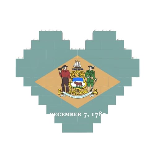 Flagge von Delaware Baustein-Puzzle, herzförmig, personalisiertes Geschenk für Männer und Frauen Flagge von Delaware Baustein-Puzzle, herzförmig, personalisiertes Geschenk für Männer und Frauen von LimPac