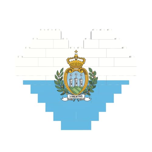 Flagge von San Marino Baustein-Puzzle in Herzform, personalisiertes Geschenk für Männer und Frauen Flagge von San Marino Baustein-Puzzle in Herzform, personalisiertes Geschenk für Männer und Frauen von LimPac