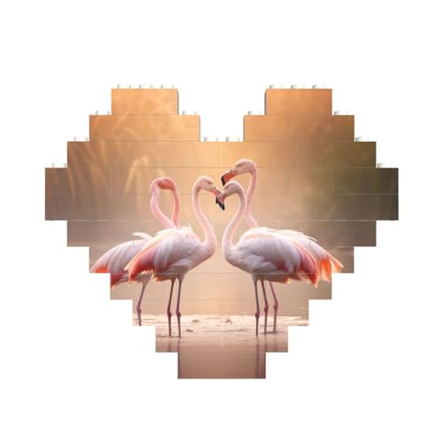 Flamingos Baustein-Puzzle in Herzform, personalisiertes Geschenk für Männer und Frauen Flamingos Baustein-Puzzle in Herzform, personalisiertes Geschenk für Männer und Frauen von LimPac