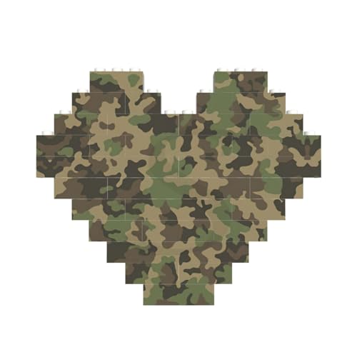 Grünes Camo Baustein-Puzzle in Herzform, personalisiertes Geschenk für Männer und Frauen Grünes Camo Baustein-Puzzle in Herzform, personalisiertes Geschenk für Männer und Frauen von LimPac