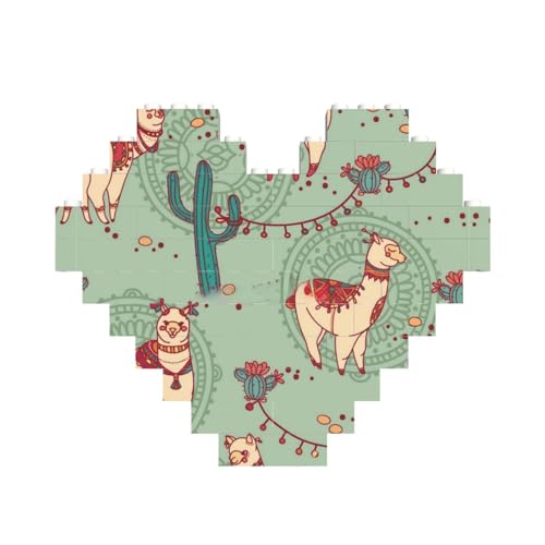Lamas Baustein-Puzzle in Herzform, personalisiertes Geschenk für Männer und Frauen Lamas Baustein-Puzzle in Herzform, personalisiertes Geschenk für Männer und Frauen von LimPac