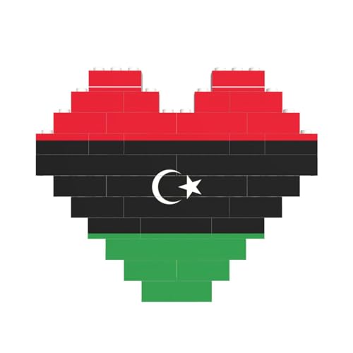 Libysche Flagge, Baustein-Puzzle, herzförmig, personalisiertes Geschenk für Männer und Frauen Libysche Flagge, Baustein-Puzzle, herzförmig, personalisiertes Geschenk für Männer und Frauen von LimPac