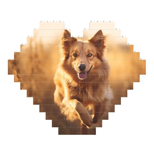 LimPac Baustein-Puzzle in Herzform von Hund, personalisierbar mit Fotos zum Valentinstag von LimPac