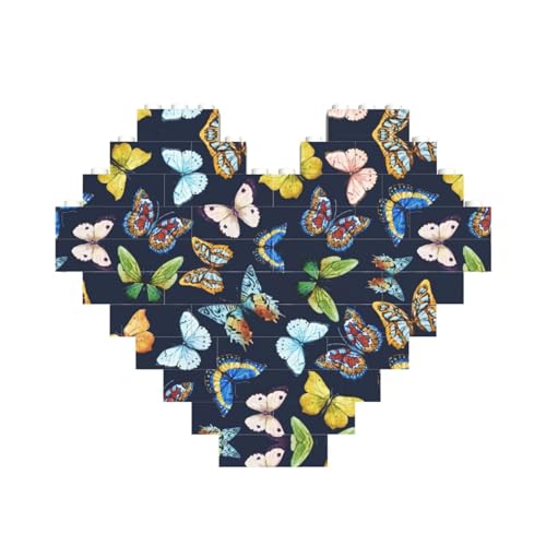 LimPac Bunter Schmetterlings-Baustein-Puzzle in Herzform, individuelles Geschenk für Männer und Frauen LimPac Bunter Schmetterlings-Baustein-Puzzle in Herzform, individuelles Geschenk für Männer und Frauen von LimPac