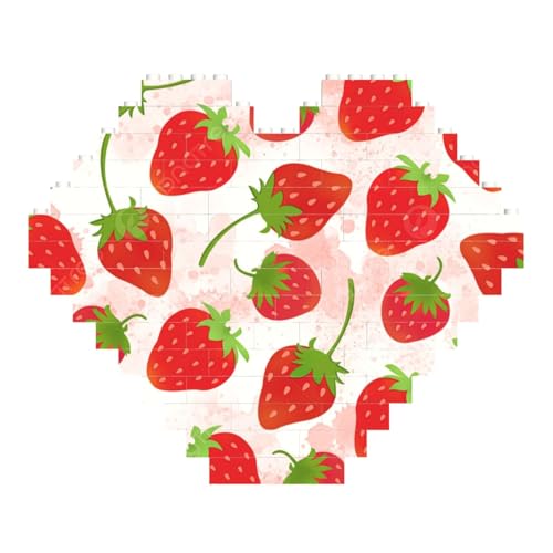 LimPac Erdbeer-Herz Baustein-Puzzle, personalisierte Geschenke zum Valentinstag von LimPac