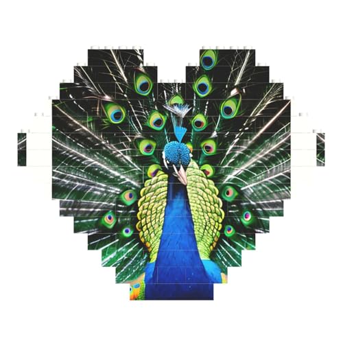 LimPac Frisches Pfauen-Puzzle, herzförmiges Baustein-Puzzle, personalisiertes Fotogeschenke zum Valentinstag LimPac Frisches Pfauen-Puzzle, herzförmiges Baustein-Puzzle, personalisiertes Fotogeschenke zum Valentinstag von LimPac