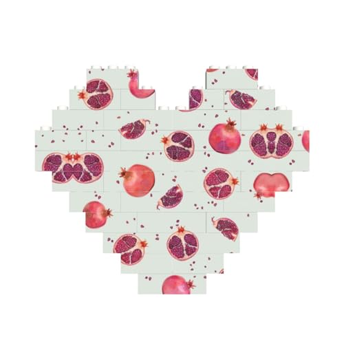 LimPac Granatapfel-Muster, Baustein-Puzzle, herzförmig, individuelles Geschenk für Männer und Frauen LimPac Granatapfel-Muster, Baustein-Puzzle, herzförmig, individuelles Geschenk für Männer und Frauen von LimPac