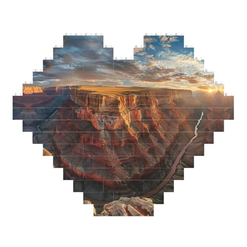 LimPac Grand Canyon Herzförmiges Baustein-Puzzle, personalisiertes Fotogeschenke zum Valentinstag von LimPac