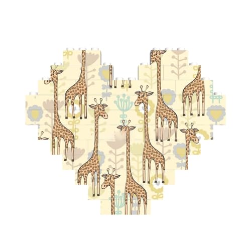 LimPac Handgezeichnetes Giraffen-Baustein-Puzzle in Herzform, personalisiertes Geschenk für Männer und Frauen LimPac Handgezeichnetes Giraffen-Baustein-Puzzle in Herzform, personalisiertes Geschenk für Männer und Frauen von LimPac