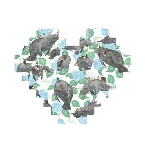 LimPac Hasen-Seekuh, Baustein-Puzzle, herzförmig, individuelles Geschenk für Männer und Frauen LimPac Hasen-Seekuh, Baustein-Puzzle, herzförmig, individuelles Geschenk für Männer und Frauen von LimPac