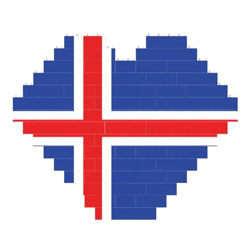 LimPac Islandflagge, herzförmiges Baustein-Puzzle, personalisiertes Fotogeschenke zum Valentinstag von LimPac
