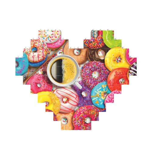 LimPac Kaffee- und Donut-Baustein-Puzzle in Herzform, personalisiertes Geschenk für Männer und Frauen LimPac Kaffee- und Donut-Baustein-Puzzle in Herzform, personalisiertes Geschenk für Männer und Frauen von LimPac