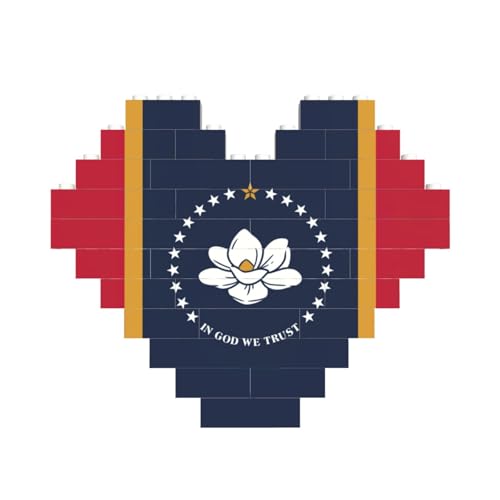 LimPac Mississippi Bundesstaatsflagge, Baustein-Puzzle, herzförmig, individuelles Geschenk für Männer und Frauen LimPac Mississippi Bundesstaatsflagge, Baustein-Puzzle, herzförmig, individuelles Geschenk für Männer und Frauen von LimPac