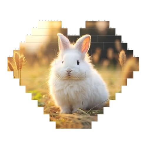 LimPac Niedliches weißes Kaninchen-Puzzle, herzförmig, Baustein-Puzzle, personalisiertes Fotogeschenke für Valentinstag LimPac Niedliches weißes Kaninchen-Puzzle, herzförmig, Baustein-Puzzle, personalisiertes Fotogeschenke für Valentinstag von LimPac