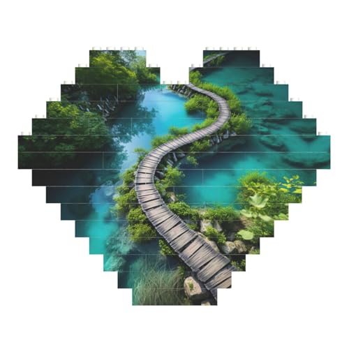 LimPac Plitvicer Seen National Park Herzförmiges Baustein-Puzzle, personalisiertes Fotogeschenke zum Valentinstag von LimPac