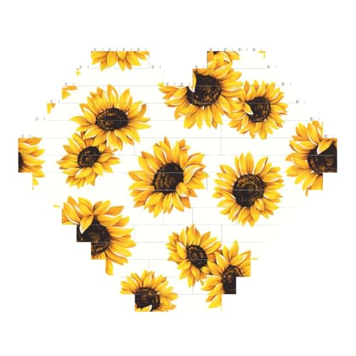 LimPac Sonnenblumen-Herzförmiges Baustein-Puzzle, personalisiertes Fotogeschenke für Valentinstag LimPac Sonnenblumen-Herzförmiges Baustein-Puzzle, personalisiertes Fotogeschenke für Valentinstag von LimPac
