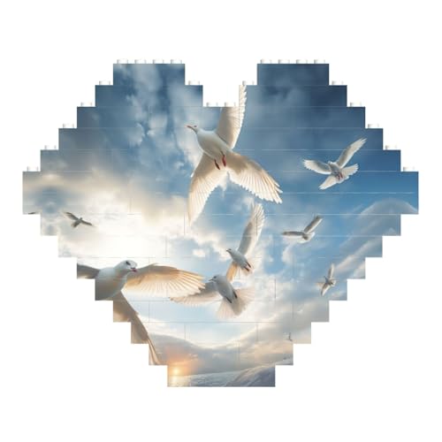 LimPac Vogelherde, herzförmiges Baustein-Puzzle, personalisiertes Fotogeschenk für Valentinstag von LimPac