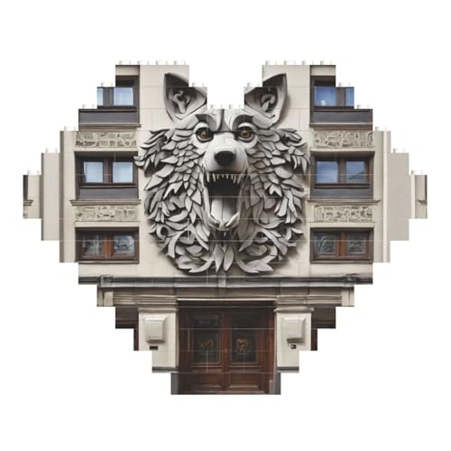 LimPac Wolfsmotive, herzförmiges Baustein-Puzzle, personalisiertes Fotogeschenke zum Valentinstag von LimPac