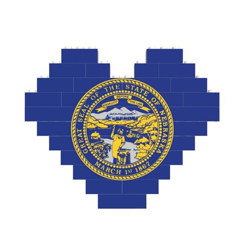 Nebraska Flagge, Baustein-Puzzle, herzförmig, individuelles Geschenk für Männer und Frauen Nebraska Flagge, Baustein-Puzzle, herzförmig, individuelles Geschenk für Männer und Frauen von LimPac